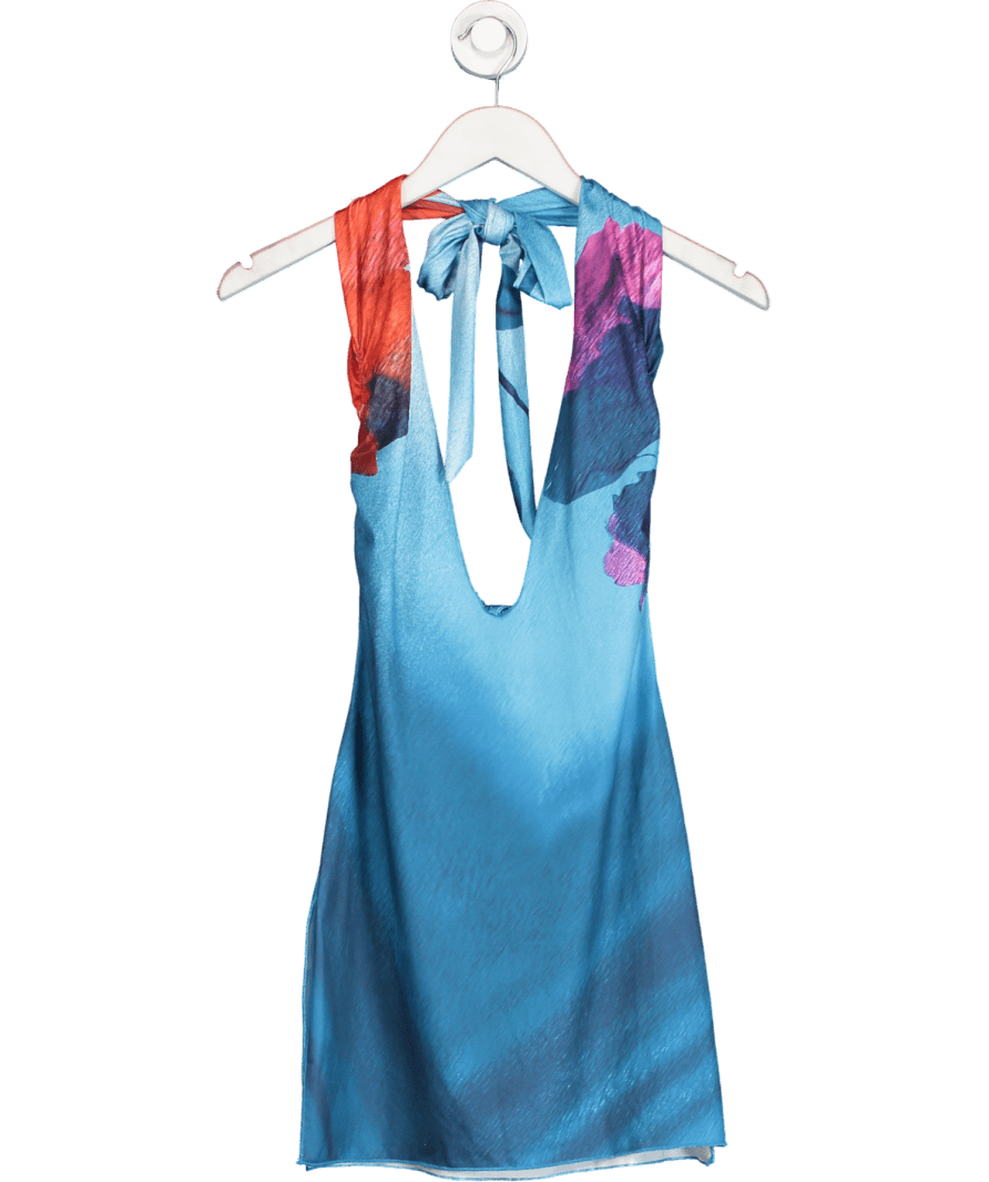 Her Own Blue Halterneck Mini Dress UK S - Reliked