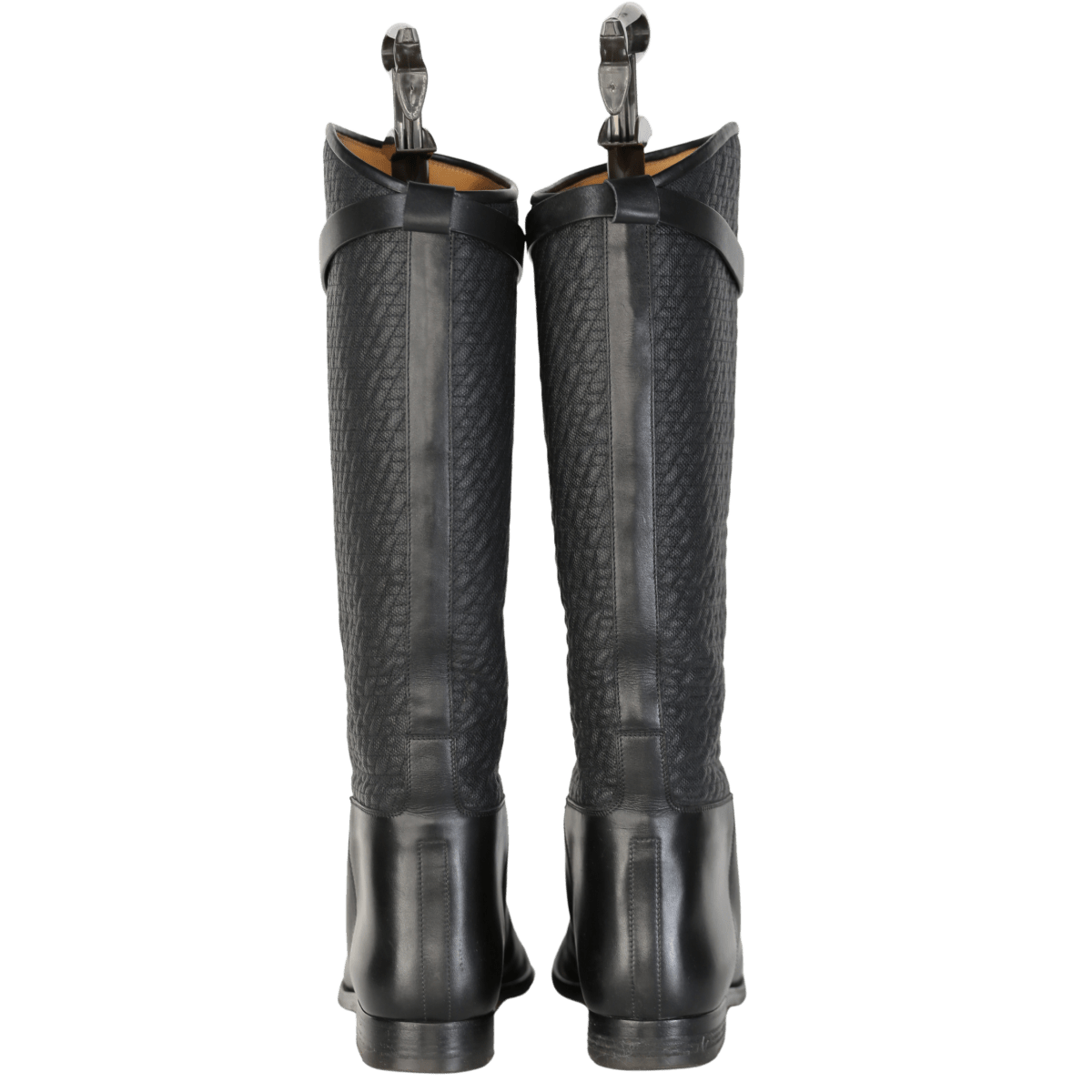 Hermès Black Jumping Boot In Quilted Canvas And Calfskin Leather - black UK 5 EU 38 👠 - Reliked