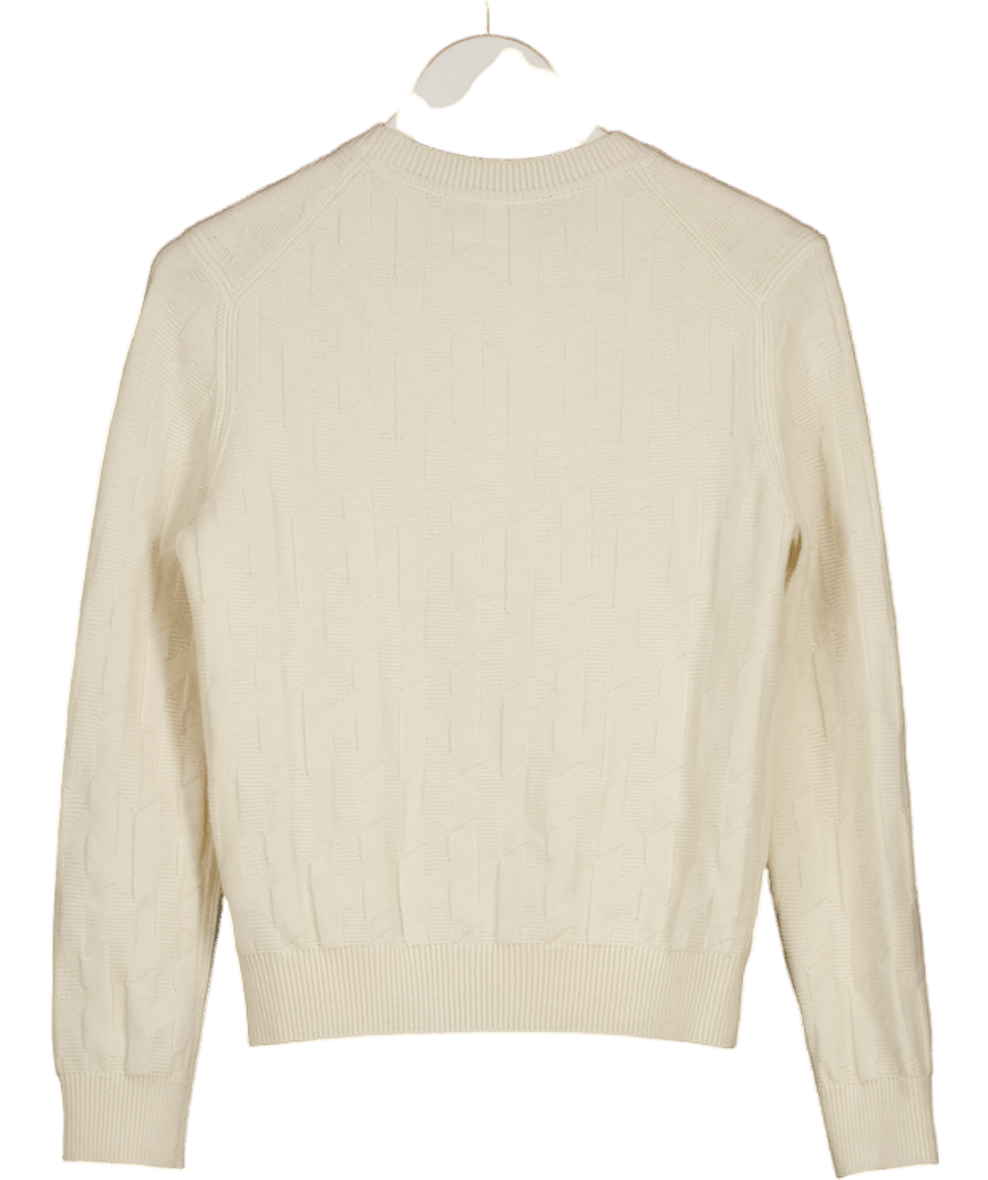 Hermès Cream 100% Virgin Wool 'H' Logo Jumper FR40 UK 10 - Reliked