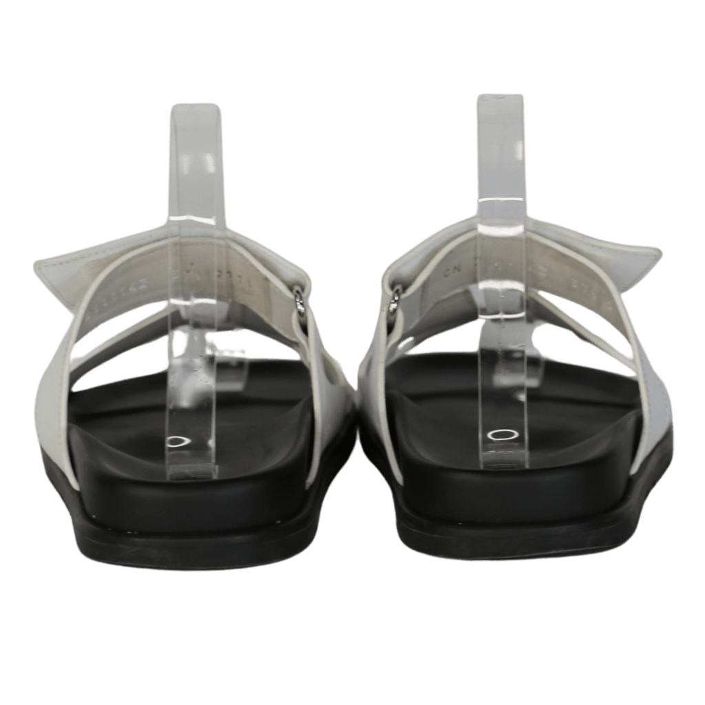 Hermès White Leather Chypre Sandals UK 4.5 EU 37.5 👠 - Reliked