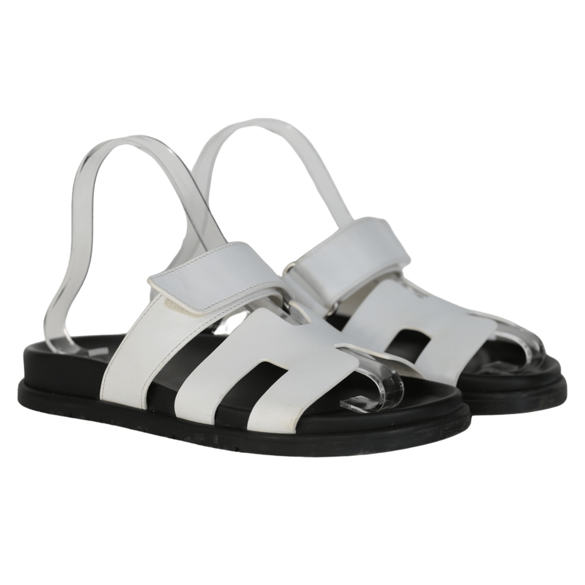 Hermès White Leather Chypre Sandals UK 4.5 EU 37.5 👠 - Reliked