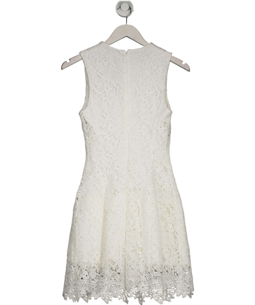 Hill House Blythe White Guipure Lace Bow Front Mini Dress UK XS - Reliked