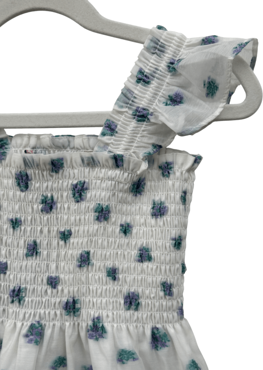 Hill House White / Blue Floral Collectors Edition Shirred Dress 5 - 6 Years - Reliked