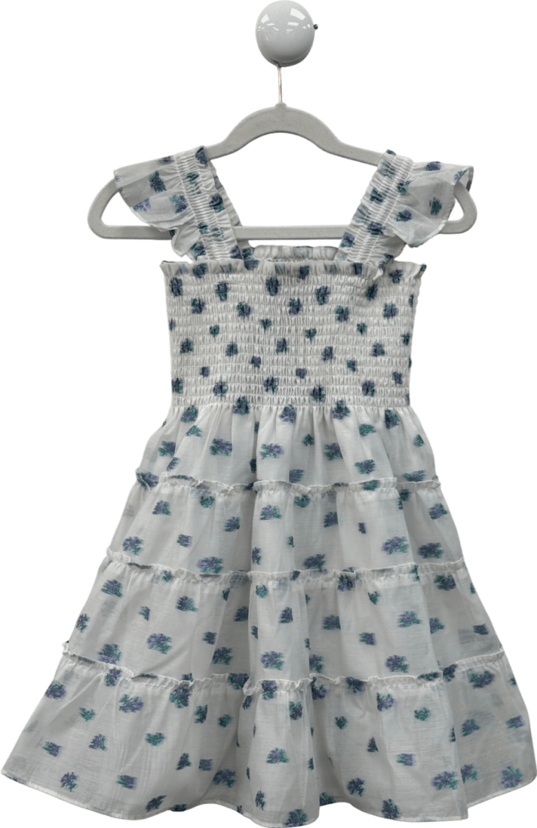 Hill House White / Blue Floral Collectors Edition Shirred Dress 5 - 6 Years - Reliked