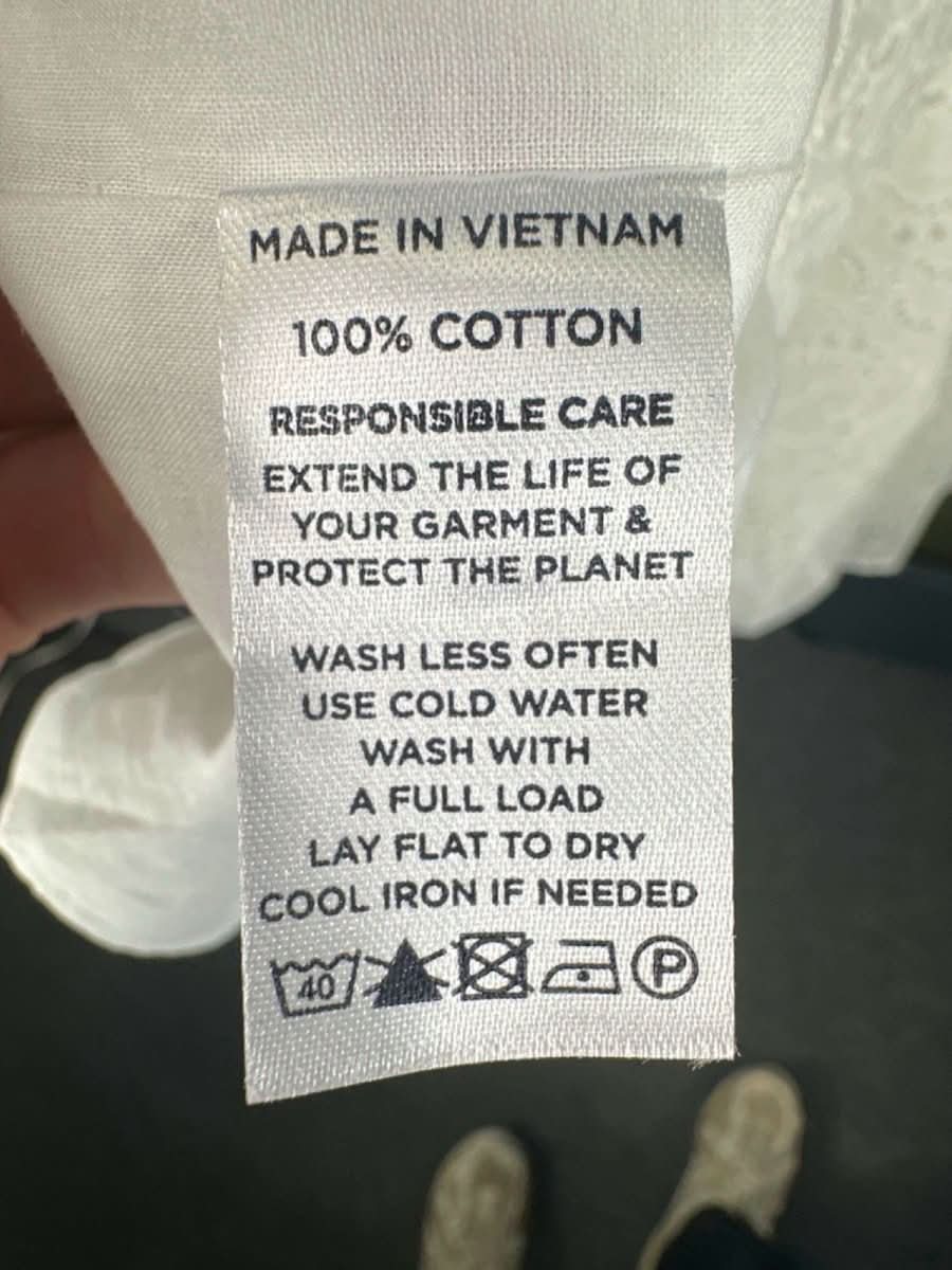 Hill House White Eyelet Midi Dress S - Reliked