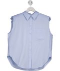 H&M Baby Blue Shoulder Pad Sleeveless Shirt UK S - Reliked