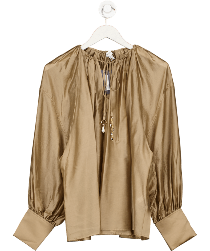 H&M Beige Lyocell - blend Blouse UK S - Reliked