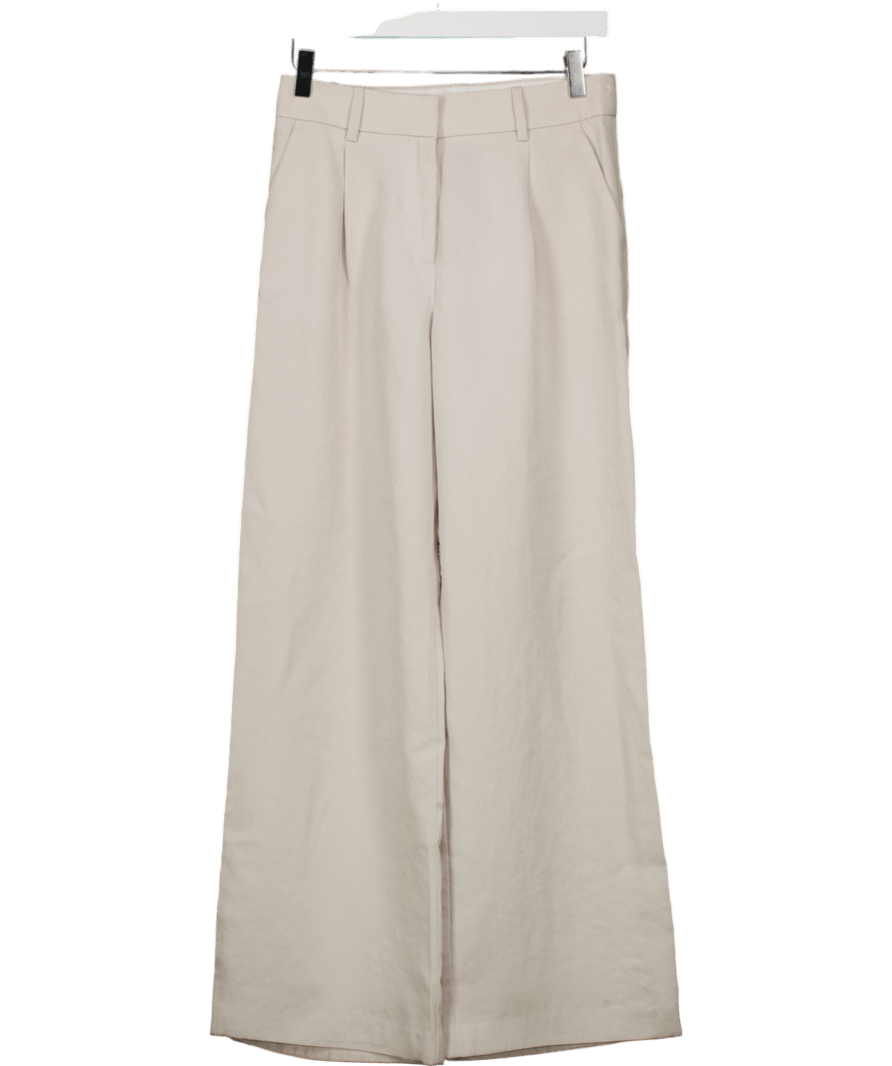 H&M Beige Straight Crease - leg Trousers UK 6 - Reliked