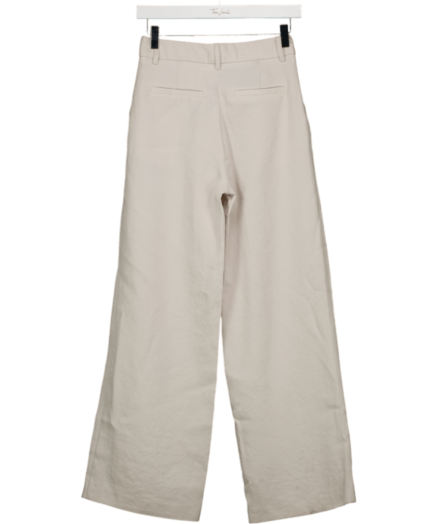 H&M Beige Straight Crease - leg Trousers UK 6 - Reliked