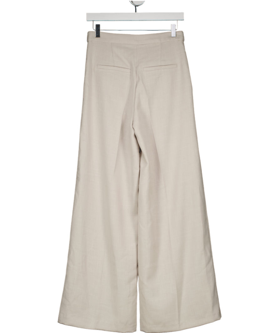 H&M Beige Tailored Wide Leg Trousers UK 8 - Reliked