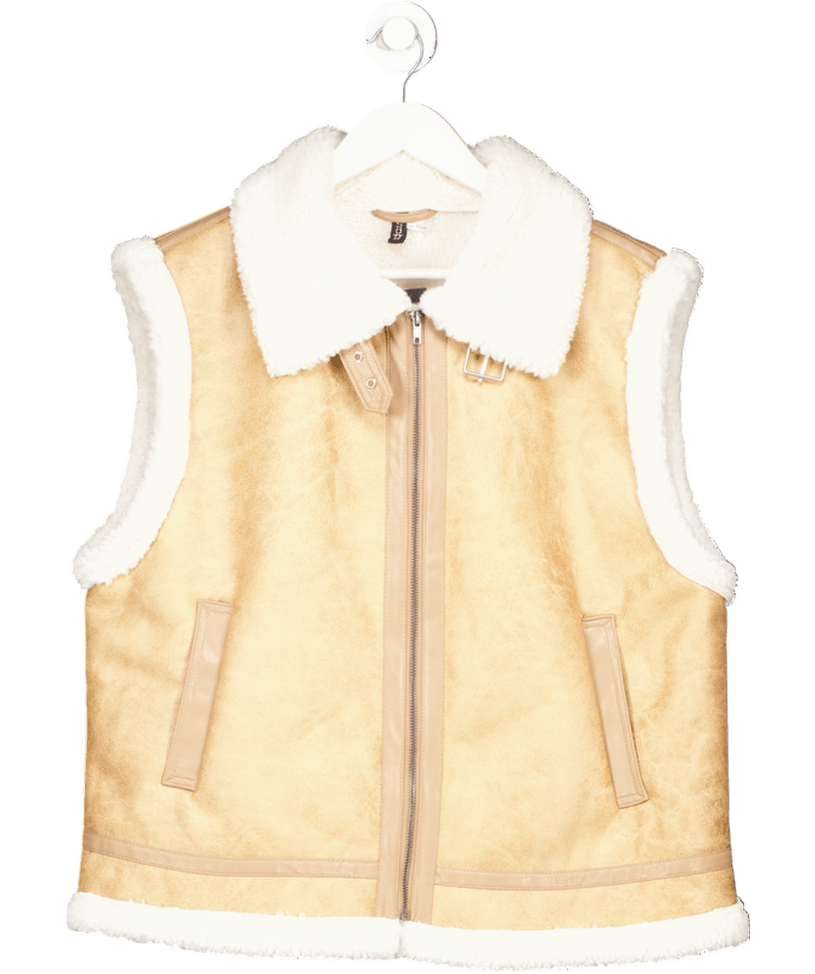 H&M Beige Teddy Lined Gilet UK L - Reliked