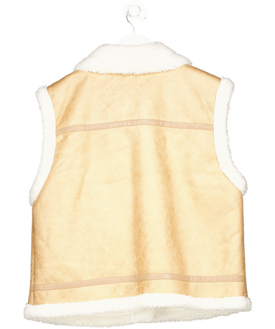 H&M Beige Teddy Lined Gilet UK L - Reliked