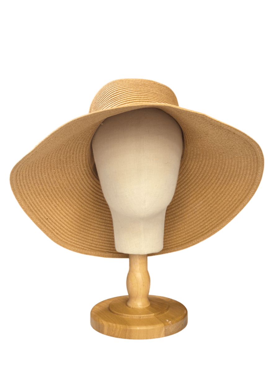 H&M Beige Wide - brim Straw Hat UK M - Reliked