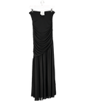 H&M Black Bandeau Ruched Midi Dress UK S - Reliked
