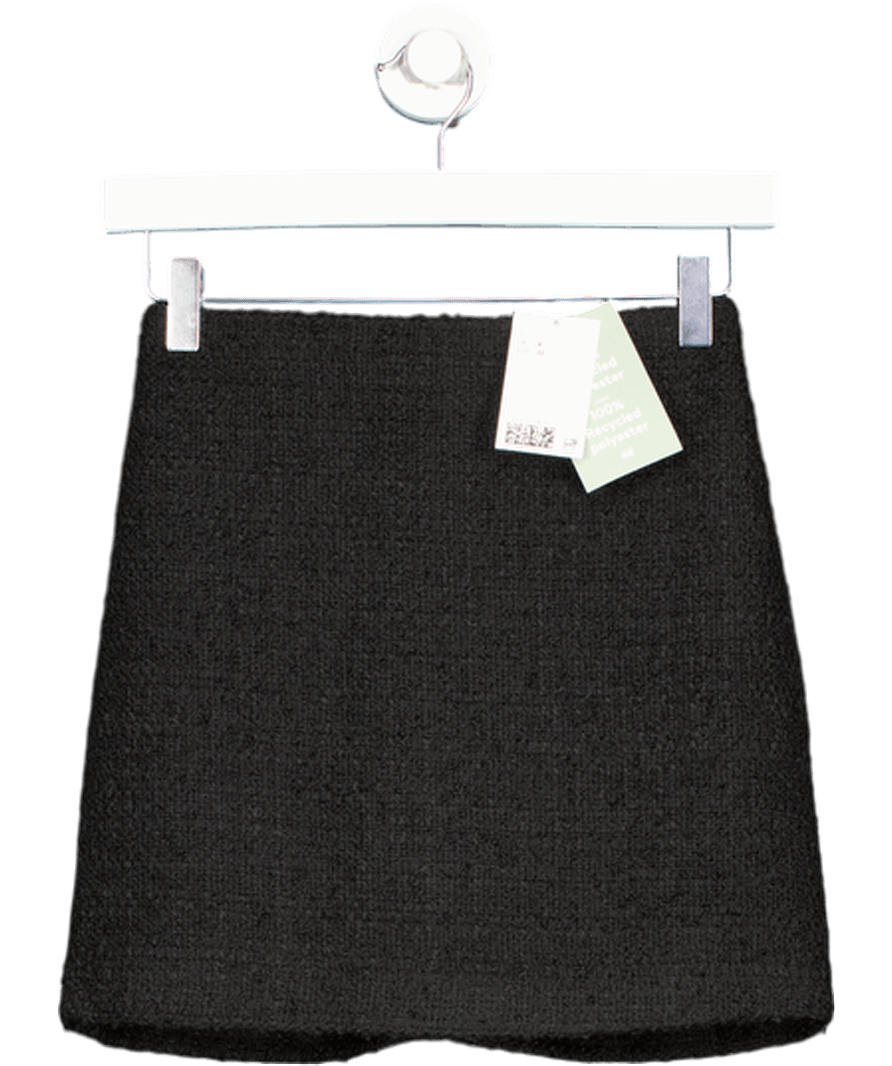 H&M Black Boucle Mini Skirt UK 4 - Reliked