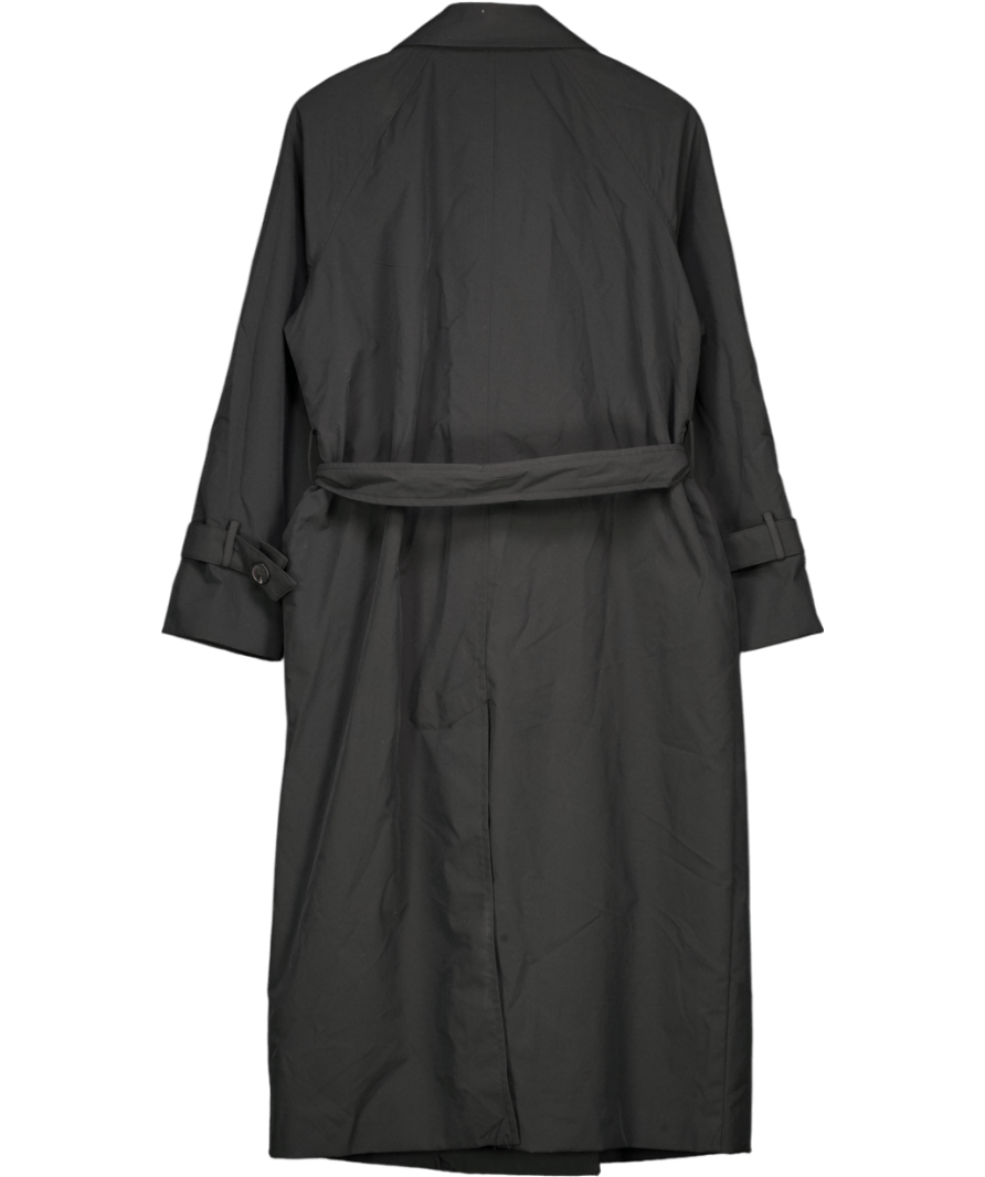 H&M Black Double - breasted Trenchcoat UK S - Reliked