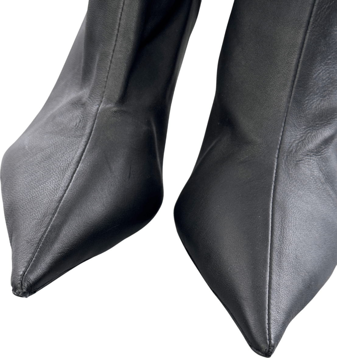 H&M Black Heeled Leather Boots UK 7 EU 40 👠 - Reliked