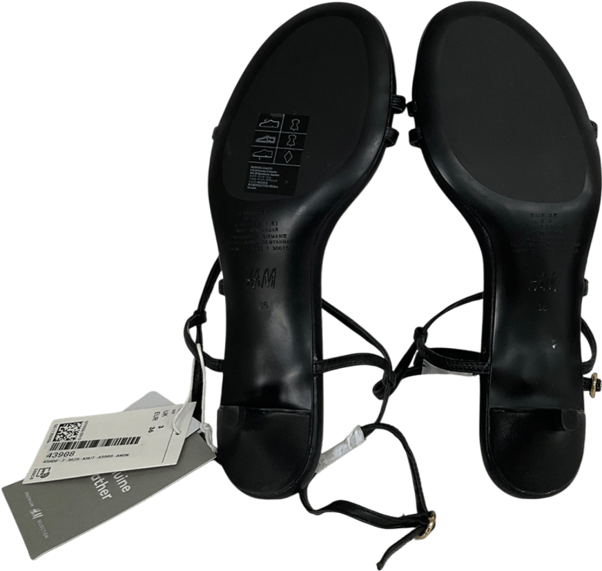 H&M Black Heeled Sandals UK 3 EU 36 👠 - Reliked