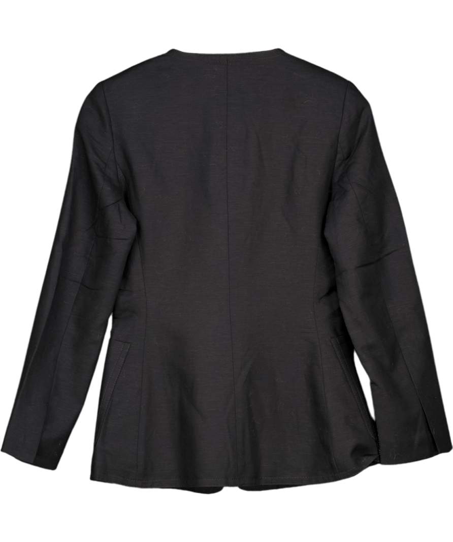H&M Black Linen - blend Blazer UK XS - Reliked