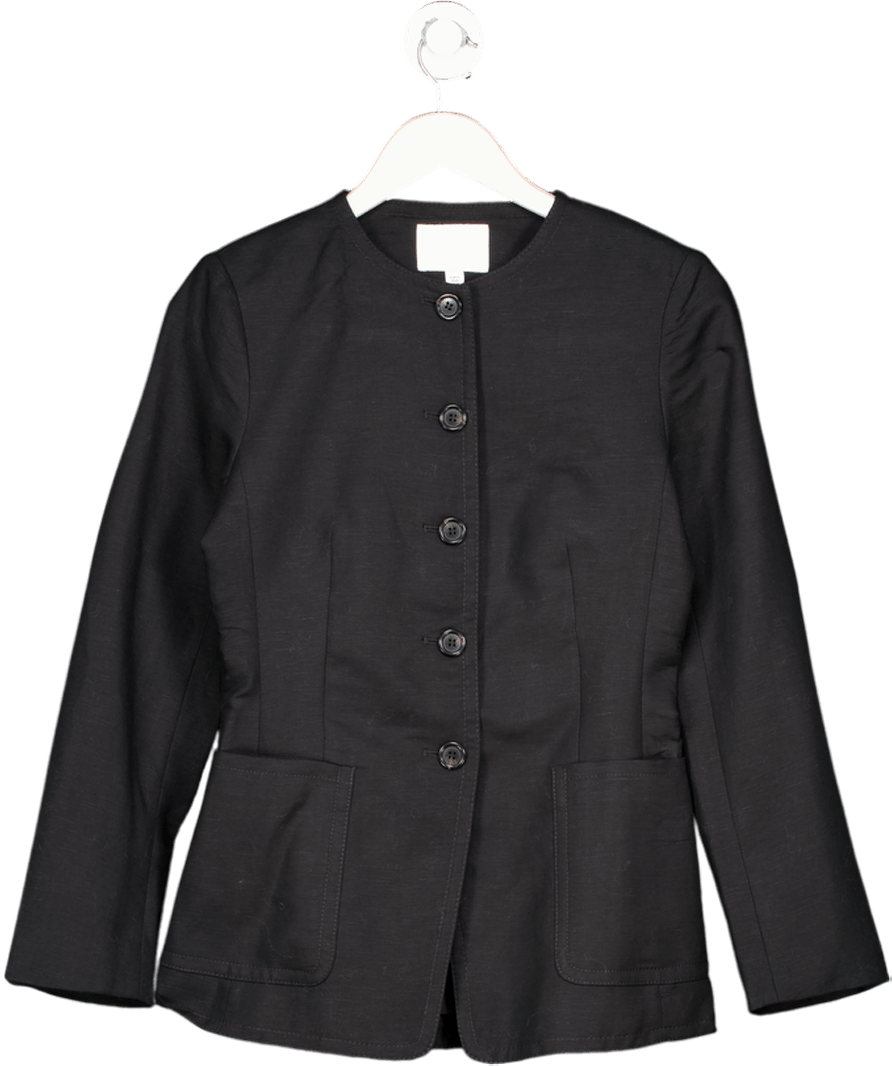 H&M Black Linen - blend Blazer UK XS - Reliked