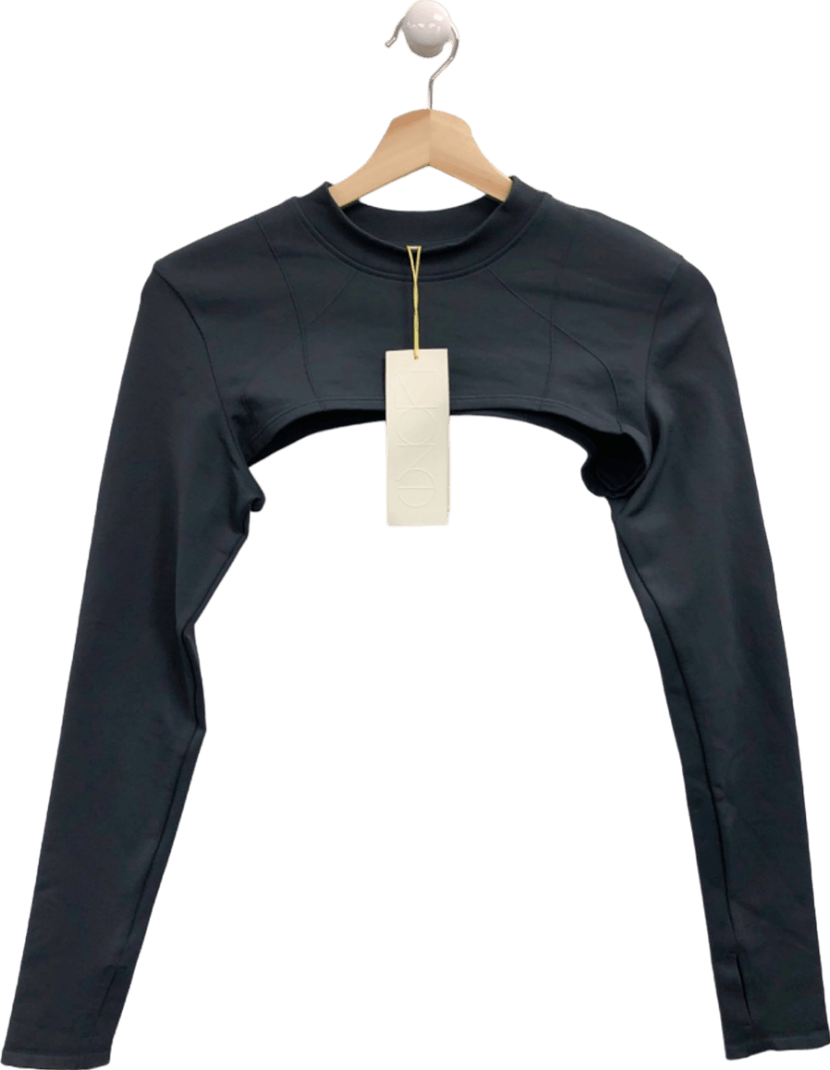 H&M Black Move Cropped Long Sleeve Top M - Reliked