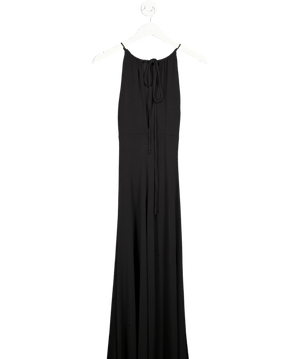 H&M Black Ruched Gathered Maxi Dress UK S