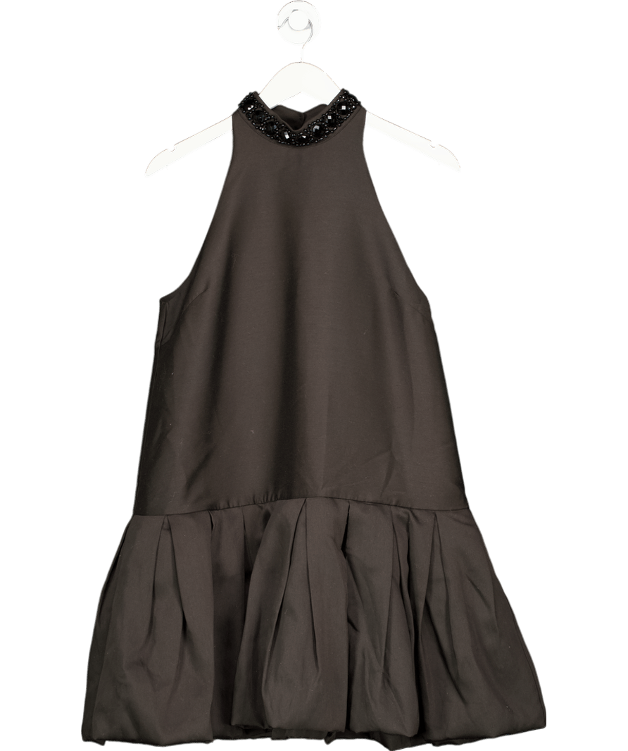 H&M Black Sleeveless Bubble Hem Mini Dress UK S - Reliked