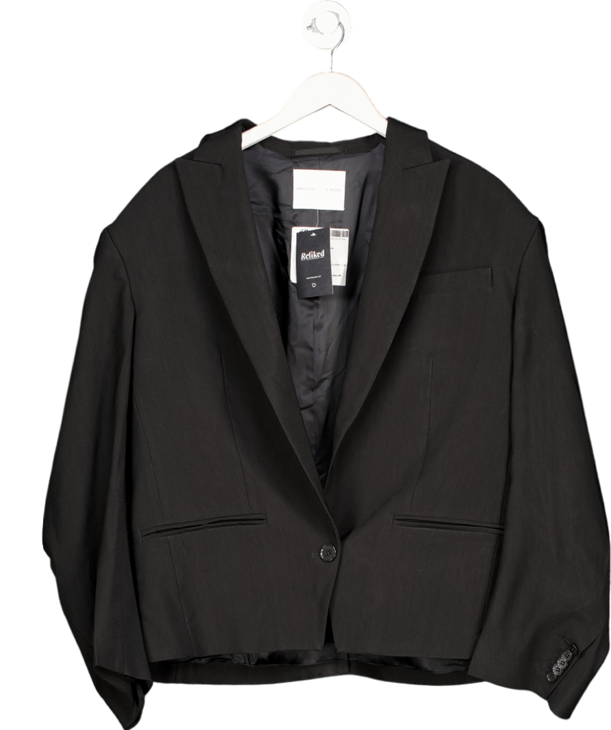 H&M Black Studio Collection Oversized Linen - blend Blazer UK S - Reliked