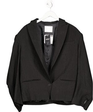 H&M Black Studio Collection Oversized Linen-blend Blazer UK S