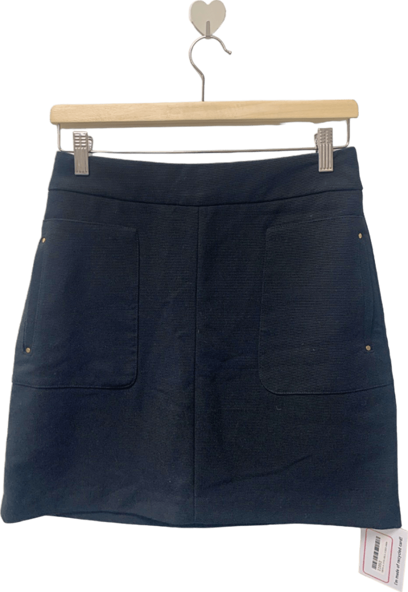 H&M Black Textured Zip - Up Mini Skirt EU 38 - Reliked