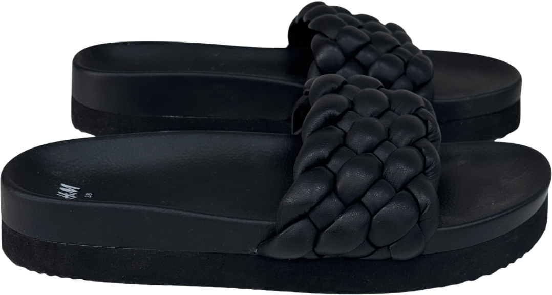 H&M Black Woven Footbed Sandals UK 5 EU 38 👠 - Reliked