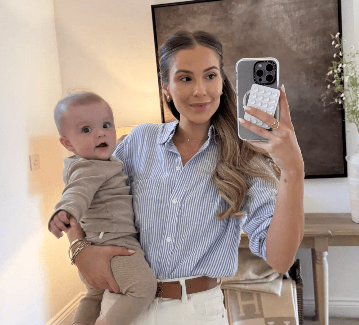 H&M Blue Cotton - blend Shirt UK S - Reliked