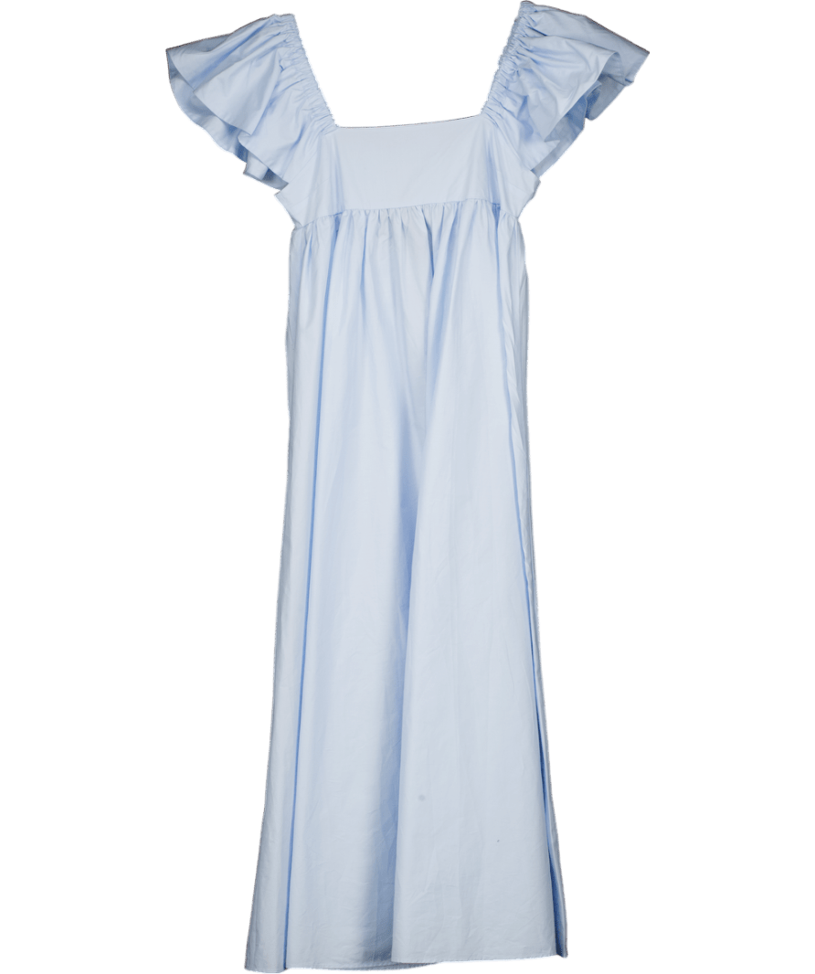 H&M Blue Flounce Detail Maxi Dress UK XS - Reliked