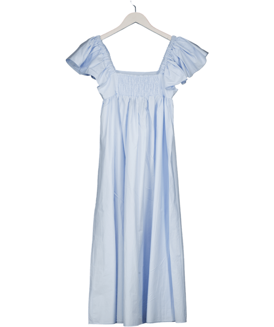 H&M Blue Flounce Detail Maxi Dress UK XS - Reliked