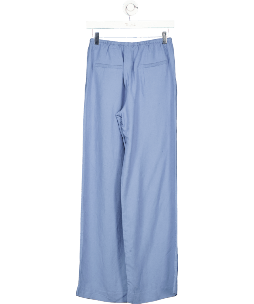 H&M Blue Linen - blend Trousers UK XS - Reliked
