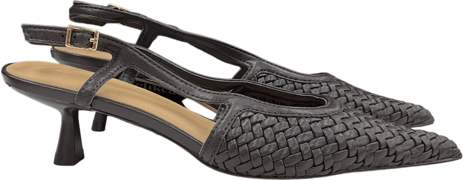 H&M Brown Braided Slingback Court Shoes UK 3 EU 36 👠 - Reliked