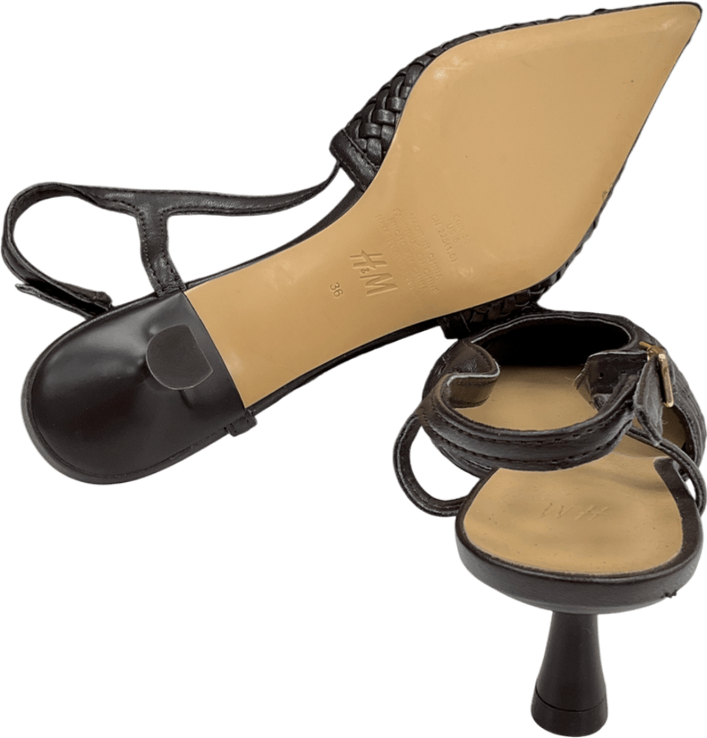 H&M Brown Braided Slingback Court Shoes UK 3 EU 36 👠 - Reliked