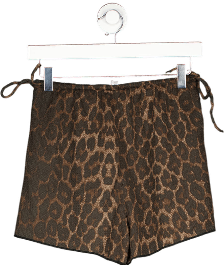 H&M Brown Cotton Drawstring Shorts UK XS - Reliked