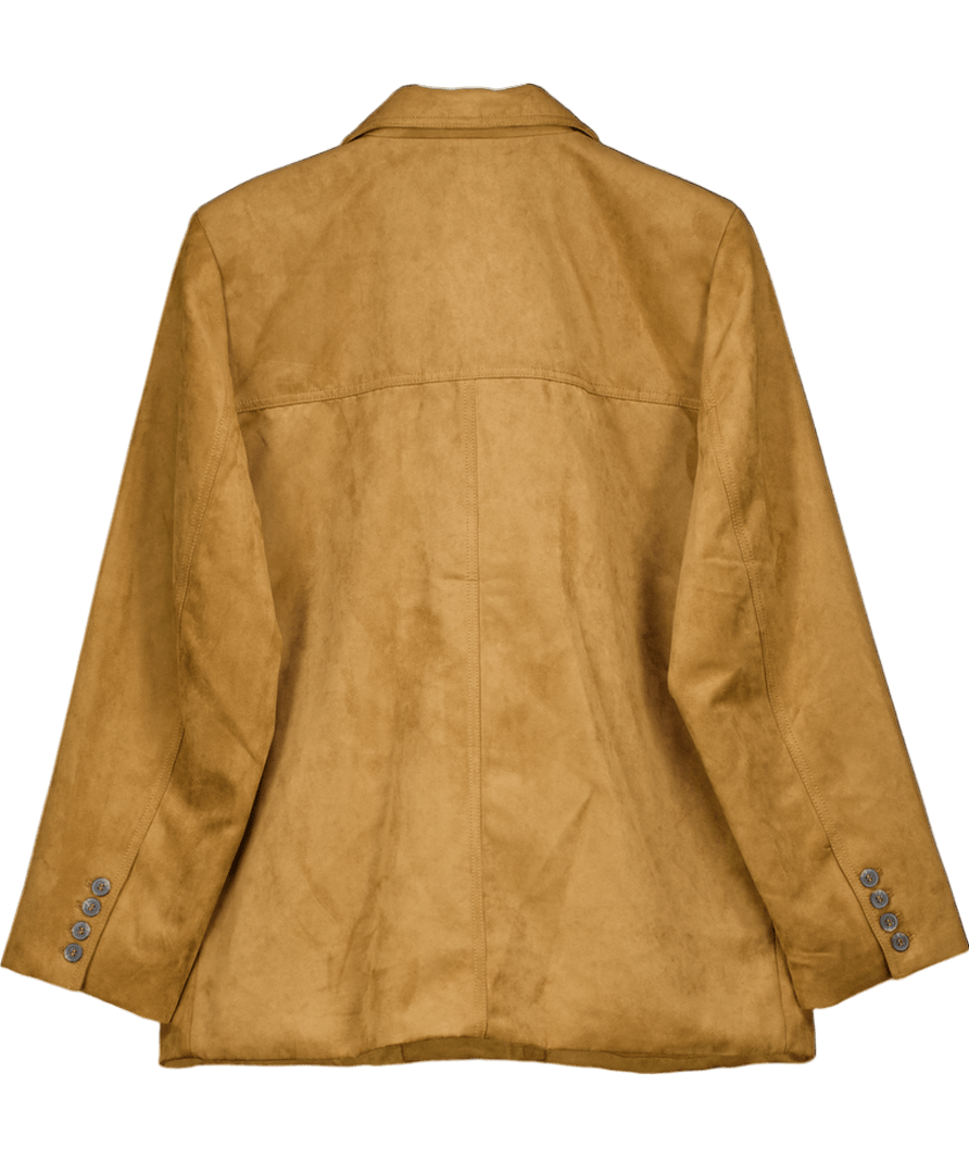 H&M Brown Oversized Faux Suede Jacket UK M - Reliked