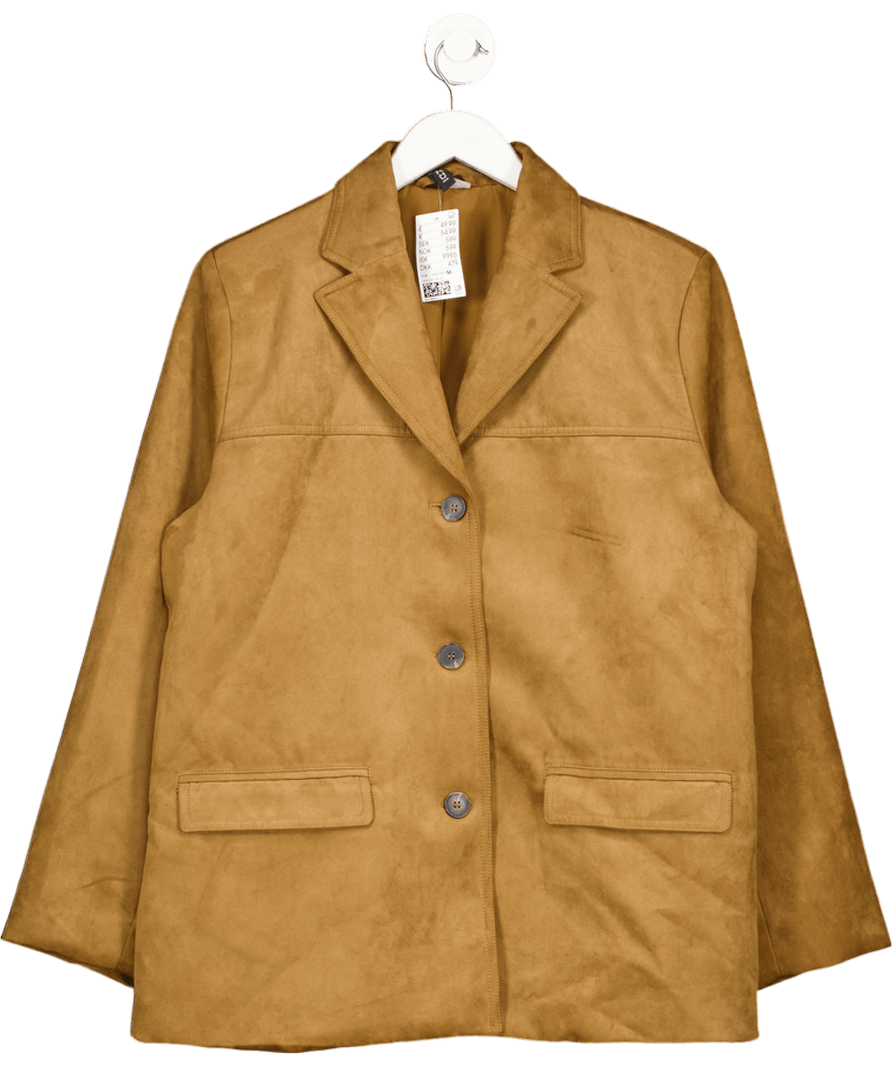 H&M Brown Oversized Faux Suede Jacket UK M - Reliked