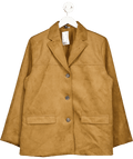 H&M Brown Oversized Faux Suede Jacket UK M - Reliked