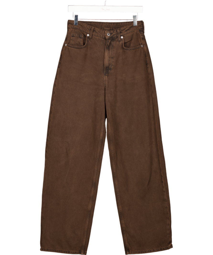 H&M Brown Wide Leg Jeans UK 8 - Reliked