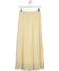 H&M Butter Yellow Plisse Chiffon Midi Skirt UK XS - Reliked