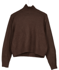 H&M Chocolate Brown Wool Blend Turtleneck Jumper UK M - Reliked