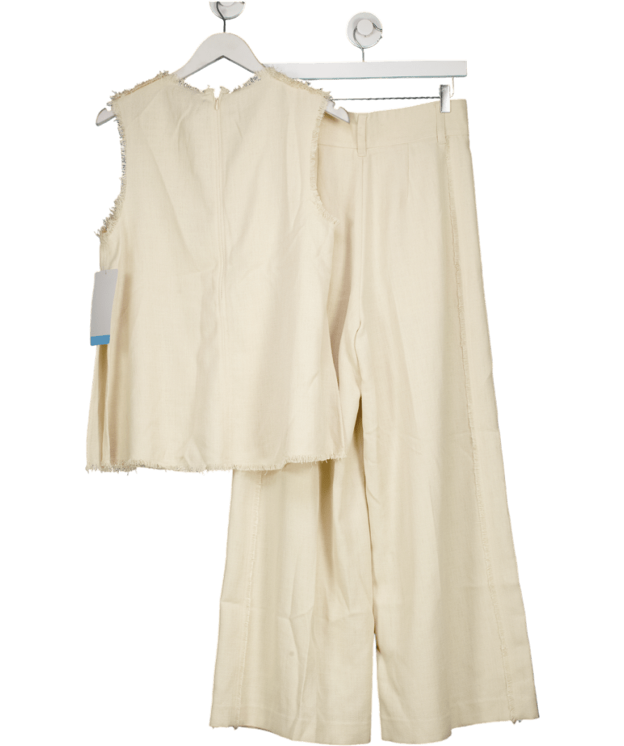 H&M Cream Edition 2 - piece Wide Leg Trousers And Swin Top Set UK 8 - Reliked