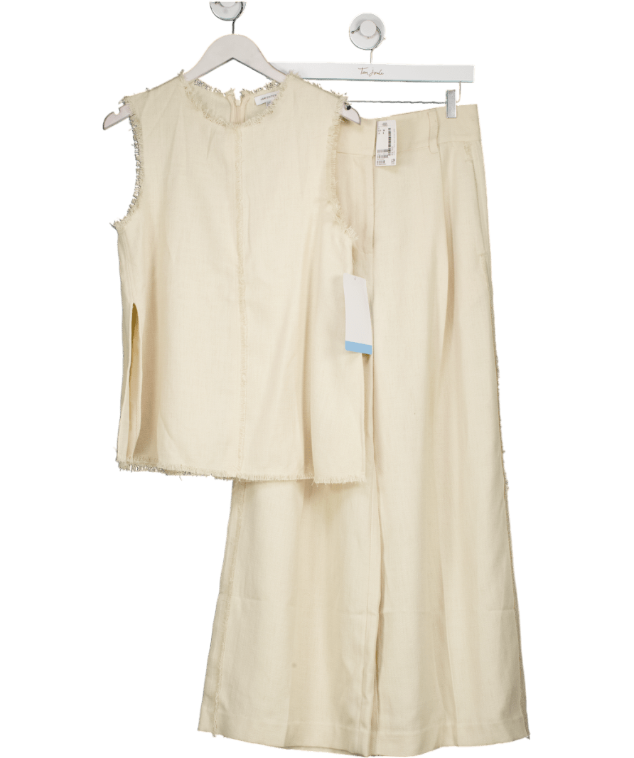 H&M Cream Edition 2 - piece Wide Leg Trousers And Swin Top Set UK 8 - Reliked