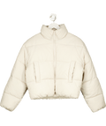 H&M Cream Oversized Drawstring - waist Puffer Jacket UK S - Reliked