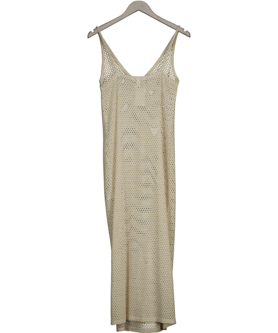 h&m crochet dress H&M Cream Sleeveless Crochet Maxi Dress UK XS