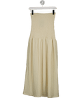 H&M Cream Smocked Bandeau Dress UK S - Reliked