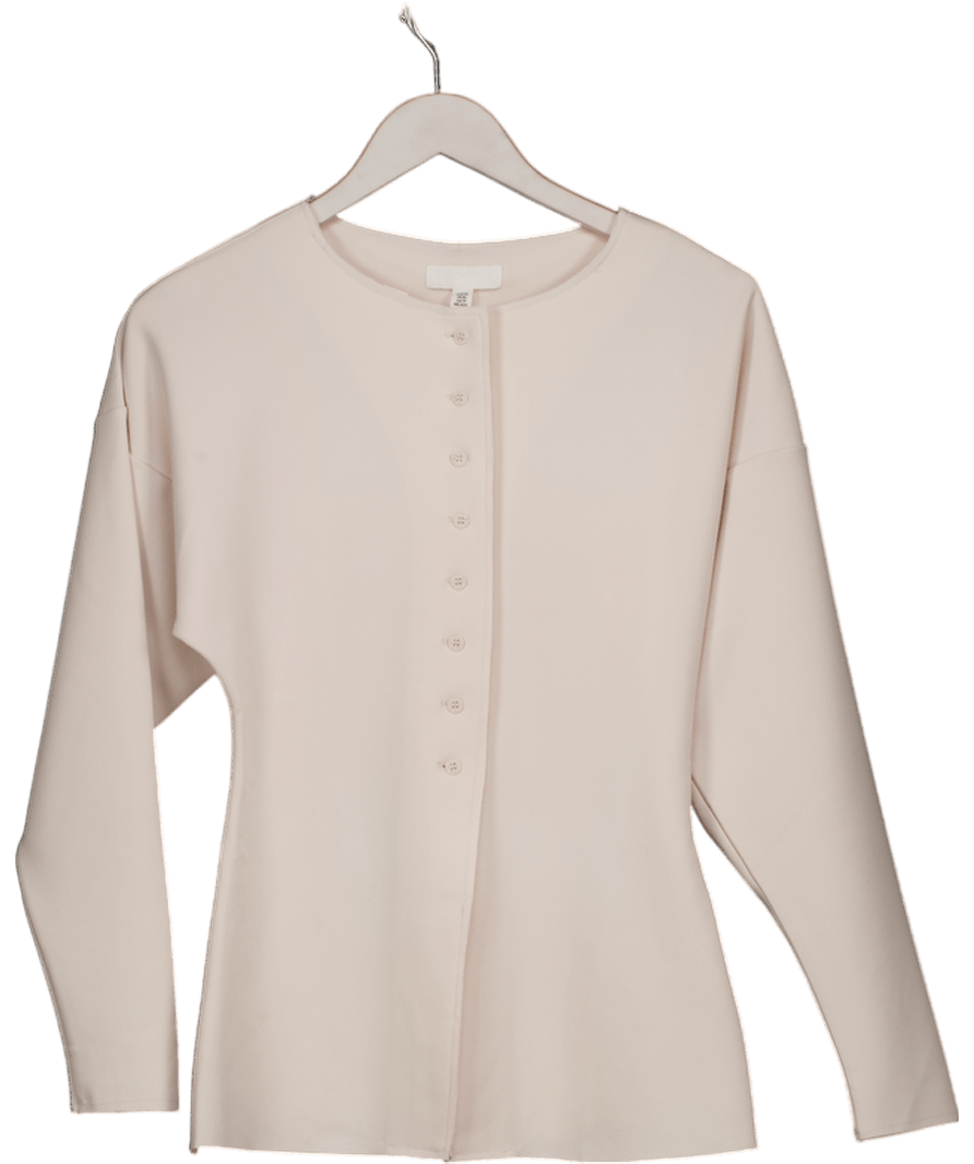 H&M Cream Waisted Button Through Top UK XS - Reliked